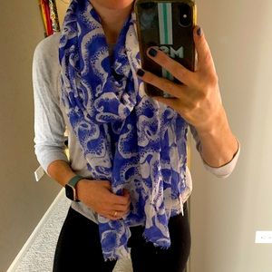 Lilly Pulitzer Pashmina Wrap Scarf Bubbly Blue Octopus